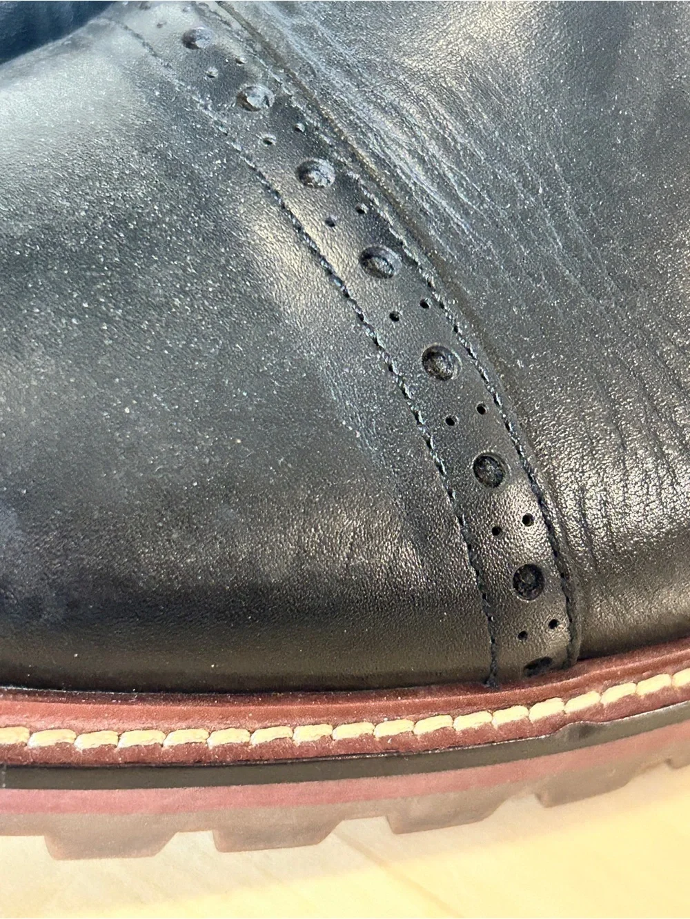 Warfield & Grand Men's Black Leather Cap Toe Lace-Up Ankle Boots US 11.5